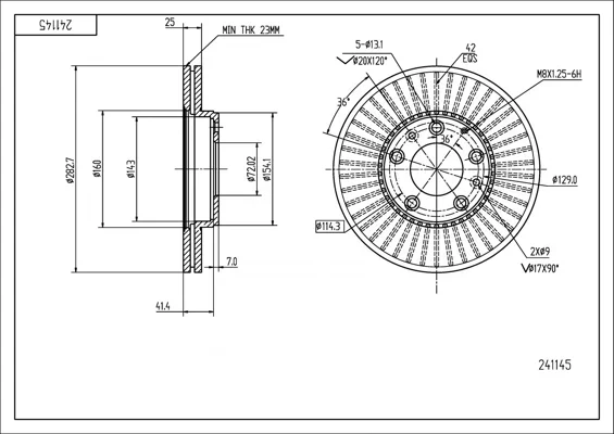 BRZ.KOTOUČ /P/MAZDA 6 02- /LAK/KPL HART 241145