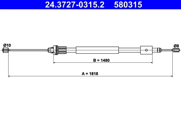 Tazne lanko, parkovaci brzda ATE 24.3727-0315.2 – OE 4745J3