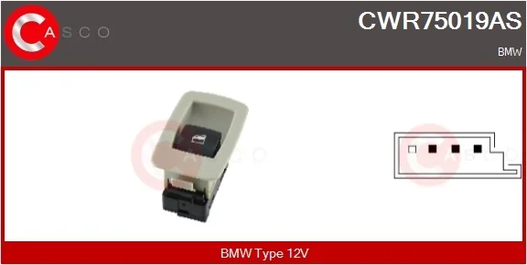 Spínač, zvedací zařízení oken CASCO CWR75019AS