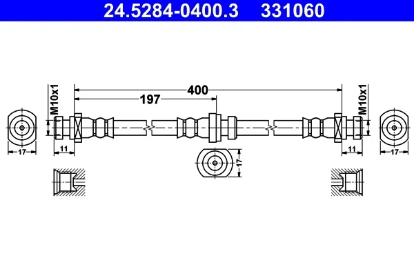Brzdová hadice ATE 24.5284-0400.3 – OE MR249392 Brzdová hadice ATE 24.5284-0400.3 – OE MR249392