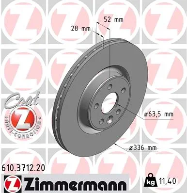 Brzdový kotouč ZIMMERMANN 610.3712.20