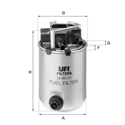 Palivový filtr UFI 24.061.01 – OE 16400-BB51A Palivový filtr UFI 24.061.01 – OE 16400-BB51A