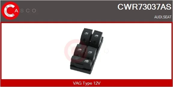 Spínač, zvedací zařízení oken CASCO CWR73037AS Spínač, zvedací zařízení oken CASCO CWR73037AS