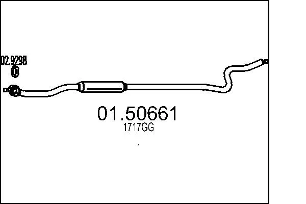 Stredni tlumic vyfuku MTS 01.50661 – OE 1717GG Stredni tlumic vyfuku MTS 01.50661 – OE 1717GG