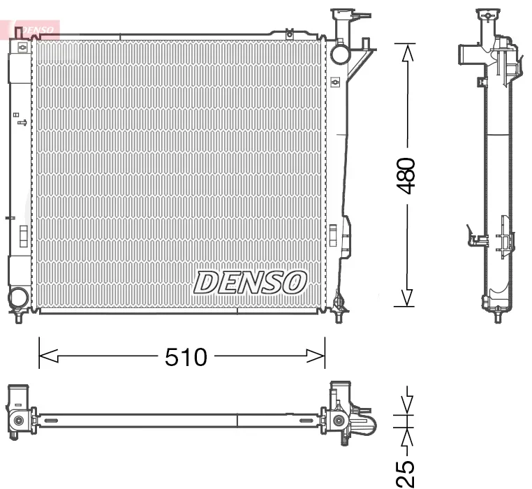 Chladič, chlazení motoru DENSO DRM41015 – OE 253102B850 Chladič, chlazení motoru DENSO DRM41015 – OE 253102B850
