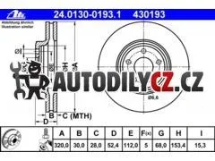 AT 430193 P/L brzdový kotouč ATE