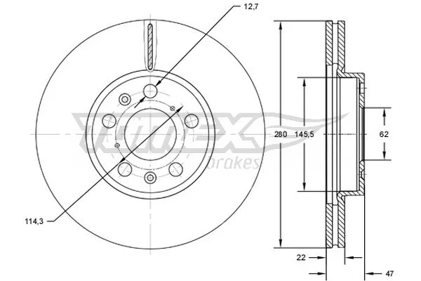 Brzdový kotouč Tomex Brakes TX72-73 Brzdový kotouč Tomex Brakes TX72-73