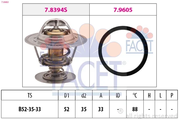 Termostat, chladivo FACET 7.8483