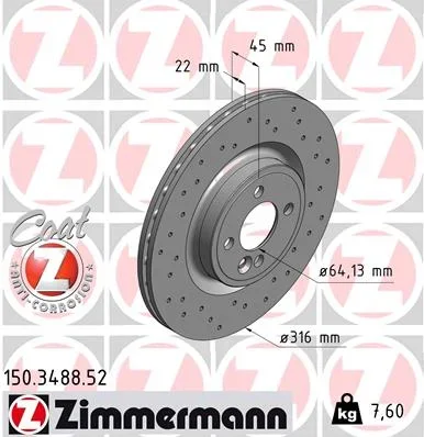 Brzdový kotouč ZIMMERMANN 150.3488.52