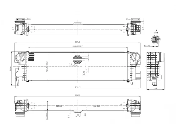 CHLADIČ VZDUCHU DB V-CLASSA W447 14- HART 641358