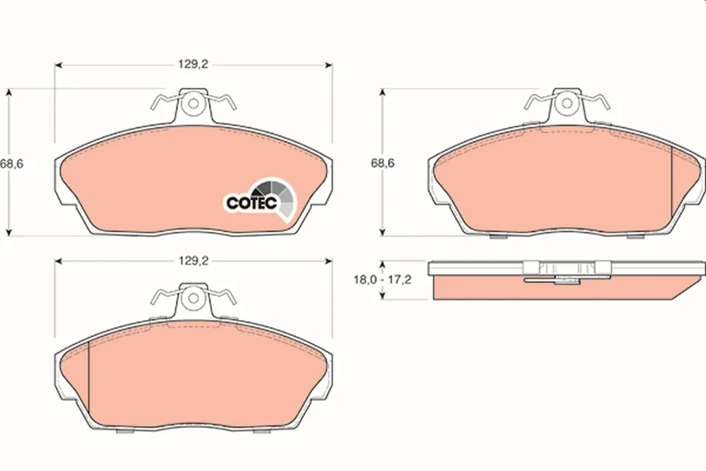 Sada brzdových destiček, kotoučová brzda TRW GDB1319 – OE SFP100360