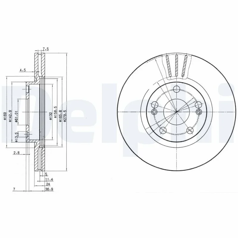 Brzdový kotouč DELPHI BG2697