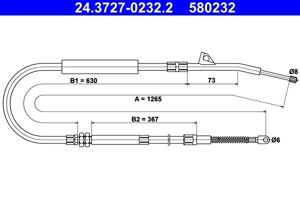 Tazne lanko, parkovaci brzda ATE 24.3727-0232.2 – OE 35511161473