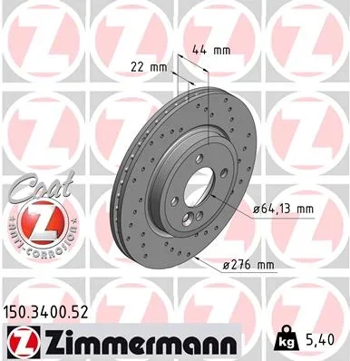 Brzdový kotouč ZIMMERMANN 150.3400.52