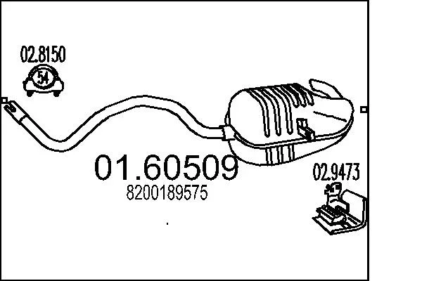 Zadni tlumic vyfuku MTS 01.60509 – OE 8200189575