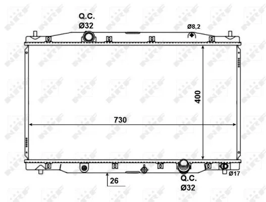 Chladič, chlazení motoru NRF 58457 – OE 19010R06E01