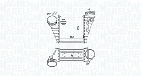 Chladič turba MAGNETI MARELLI 351319205230 Chladič turba MAGNETI MARELLI 351319205230