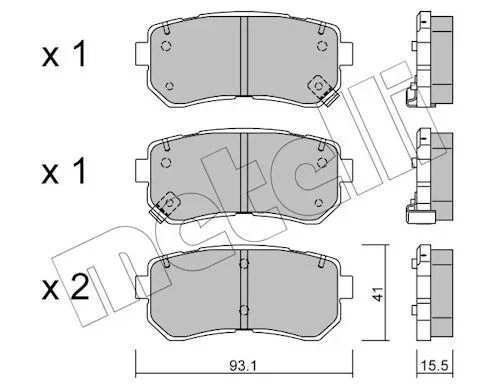 Sada brzdových destiček, kotoučová brzda METELLI 22-0725-0