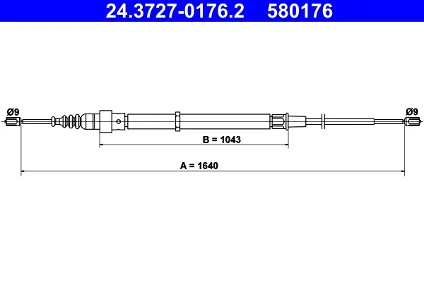 Tazne lanko, parkovaci brzda ATE 24.3727-0176.2 – OE 6Q0609721G