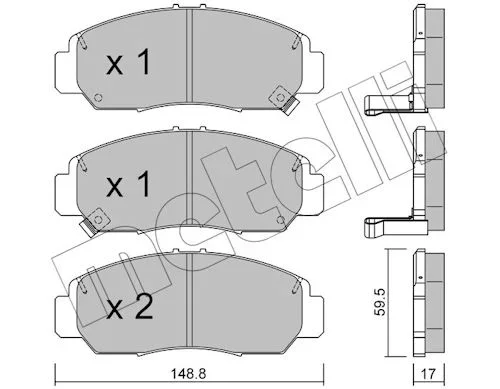 Sada brzdových destiček, kotoučová brzda METELLI 22-0462-0