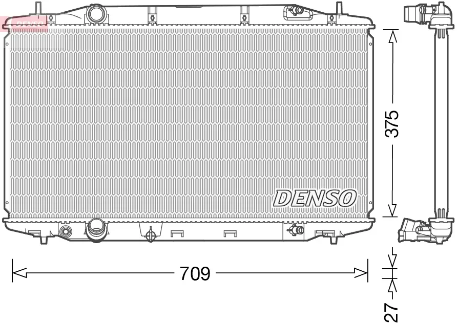 Chladič, chlazení motoru DENSO DRM40041 – OE 19010R3LG01