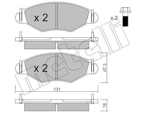 Sada brzdových destiček, kotoučová brzda METELLI 22-0254-1