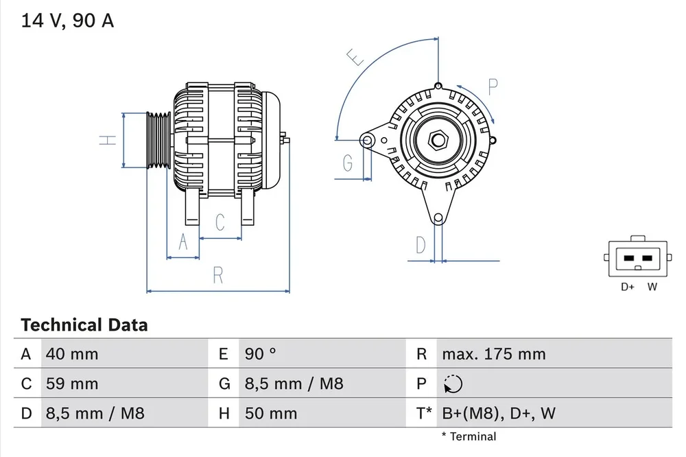 BO 0986038370 Alternátor BOSCH-výměnný díl