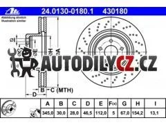 AT 430180 P/L brzdový kotouč ATE