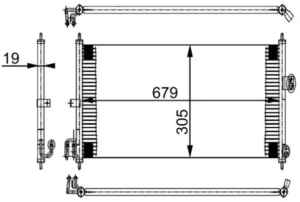 Kondenzátor, klimatizace MAHLE AC252000S – OE 92110BM400