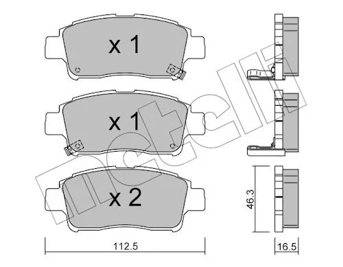 Sada brzdových destiček, kotoučová brzda METELLI 22-0292-0