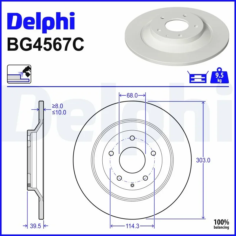 Brzdový kotouč DELPHI BG4567C