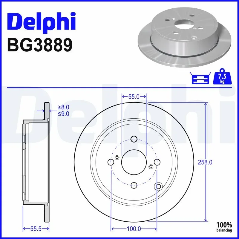 Brzdový kotouč DELPHI BG3889