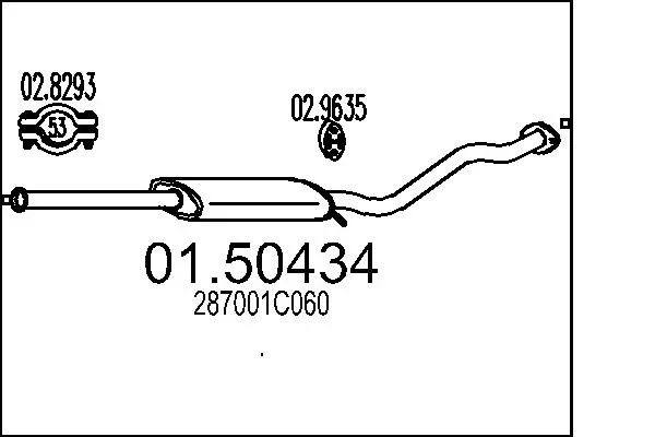 Stredni tlumic vyfuku MTS 01.50434 – OE 287001C060