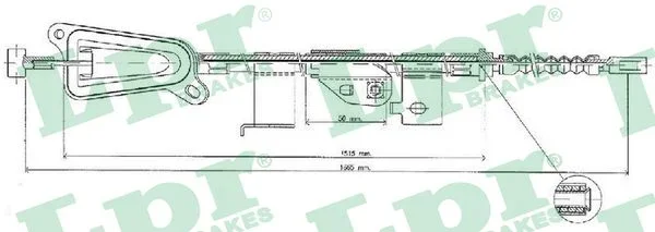 Tažné lanko, parkovací brzda LPR C0483B – OE 36530BU000