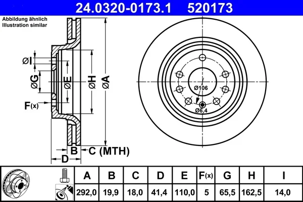 Brzdový kotouč ATE 24.0320-0173.1