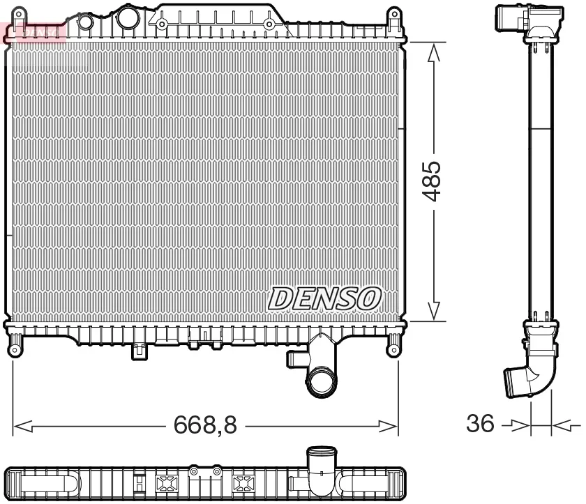 Chladič, chlazení motoru DENSO DRM14003 – OE LR015561