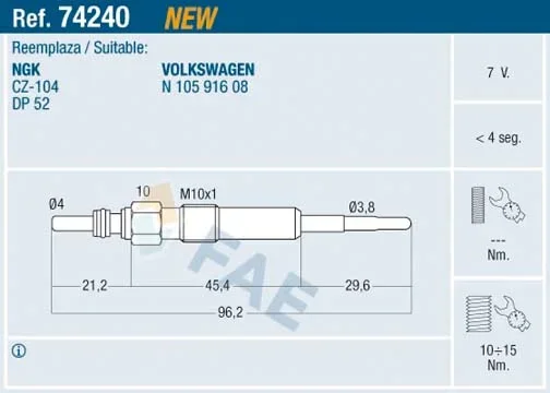 Zhavici svicka FAE 74240