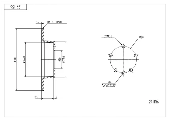 BRZ.KOTOUČ /Z/MASTER 1.9DCI 00- /LAK/KPL HART 241156