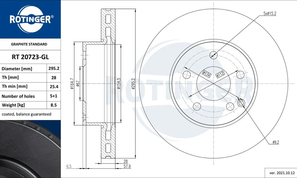 Brzdový kotouč ROTINGER RT20723-GL