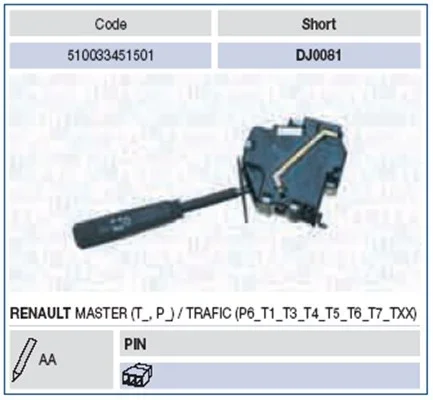 Spínač řízení MAGNETI MARELLI 510033451501 Spínač řízení MAGNETI MARELLI 510033451501