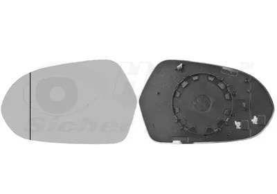 Sklo do zrcátka, vnější zrcátko VAN WEZEL 0342837 – OE 4G0857535B