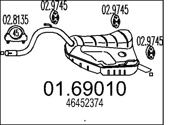 Zadni tlumic vyfuku MTS 01.69010 – OE 46452374