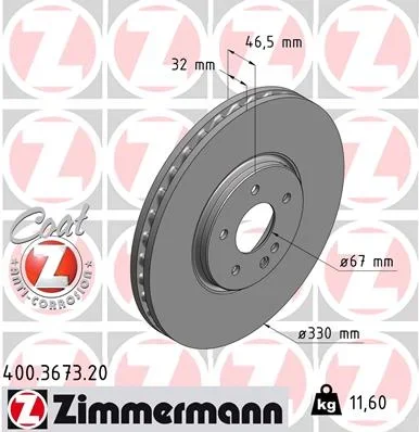Brzdový kotouč ZIMMERMANN 400.3673.20