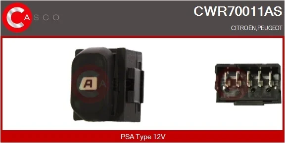 Spínač, zvedací zařízení oken CASCO CWR70011AS – OE 6552KT