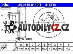 AT 416110 P/L brzdový kotouč ATE