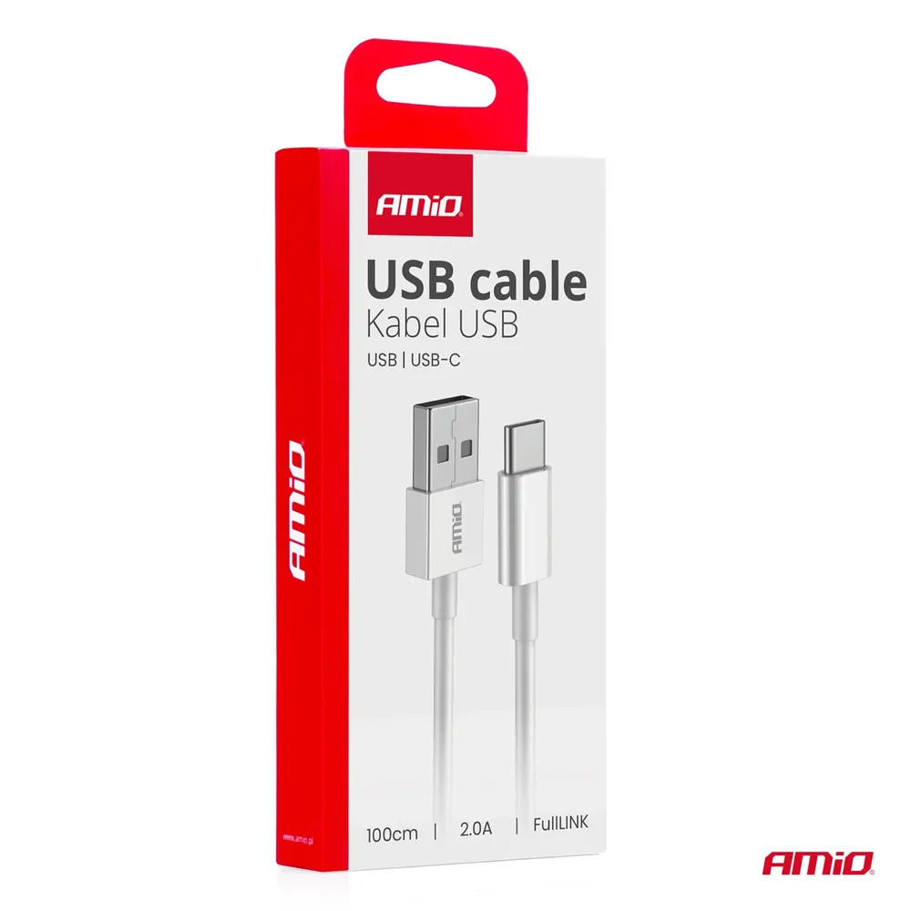 Kabel USB na USB-C 2A 100cm FullLINK AMIO-03893 - Obrázek 4