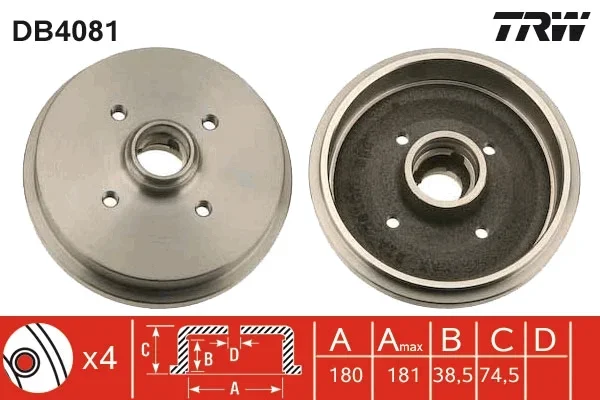Brzdový buben TRW DB4081