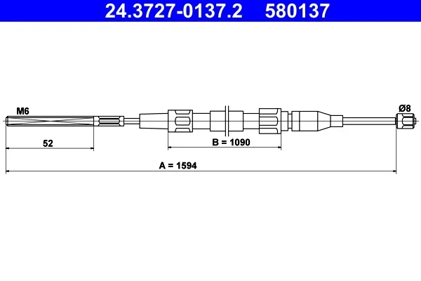 Tazne lanko, parkovaci brzda ATE 24.3727-0137.2 – OE 867609721