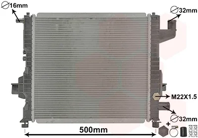 Chladič, chlazení motoru VAN WEZEL 43002262