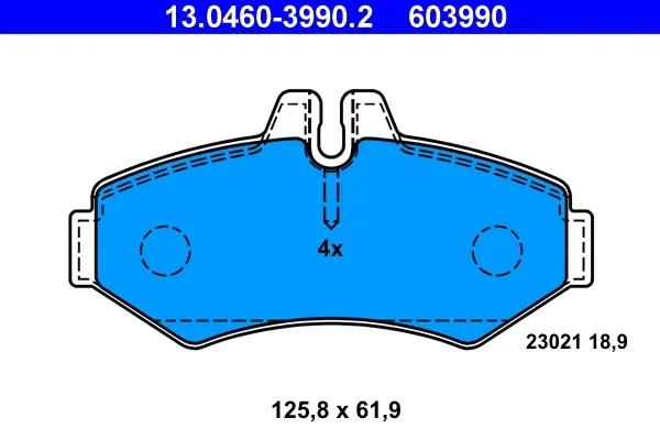 Sada brzdových destiček, kotoučová brzda ATE 13.0460-3990.2